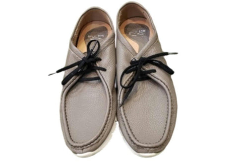 【arui_toe 3590 グレー】本革コンフォートモカシン靴紐シューズ