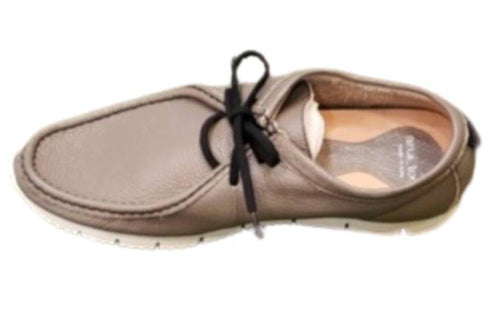 【arui_toe 3590 グレー】本革コンフォートモカシン靴紐シューズ
