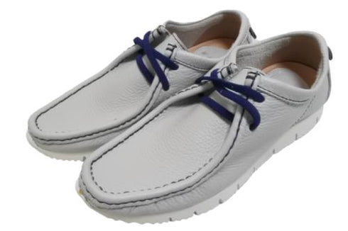 【arui_toe 3590 アイスグレー】本革モカシン靴紐シューズ