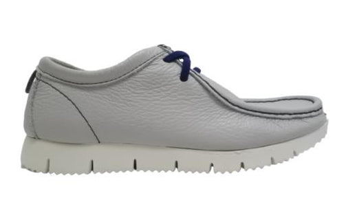 【arui_toe 3590 アイスグレー】本革モカシン靴紐シューズ