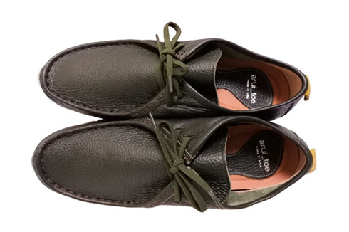 【arui_toe 3590 カーキ】本革コンフォートモカシン靴紐シューズ