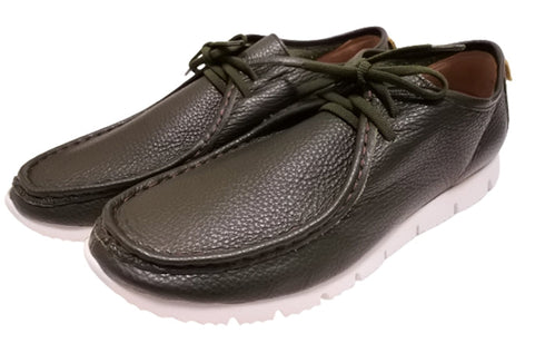 【arui_toe 3590 カーキ】本革コンフォートモカシン靴紐シューズ