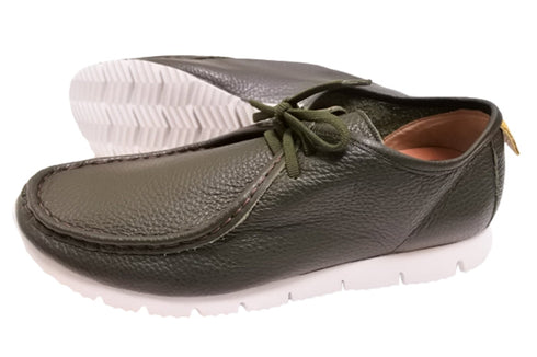 【arui_toe 3590 カーキ】本革コンフォートモカシン靴紐シューズ