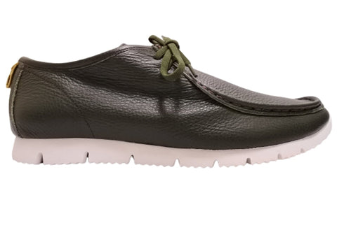 【arui_toe 3590 カーキ】本革コンフォートモカシン靴紐シューズ