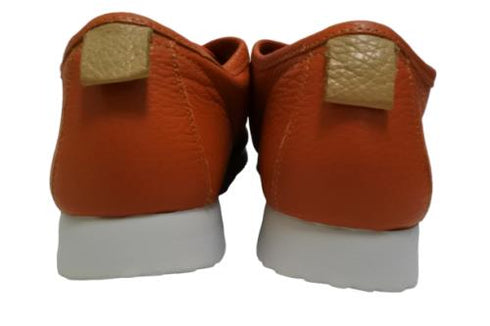 【arui_toe 3590 オレンジ】本革コンフォートモカシン靴紐シューズ