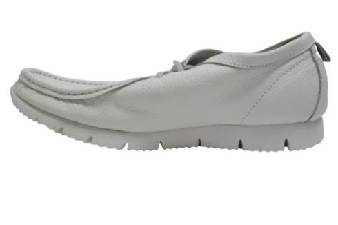 【arui_toe 3590 オフホワイト】本革コンフォートモカシン靴紐シューズ