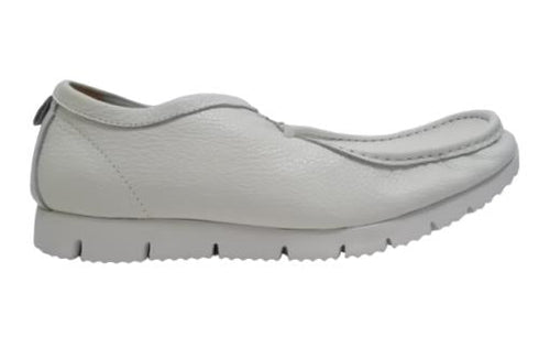 【arui_toe 3590 オフホワイト】本革コンフォートモカシン靴紐シューズ