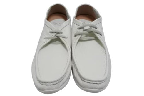 【arui_toe 3590 オフホワイト】本革コンフォートモカシン靴紐シューズ