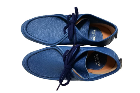 【arui_toe 3590 ターコイズ】本革コンフォートモカシン靴紐シューズ