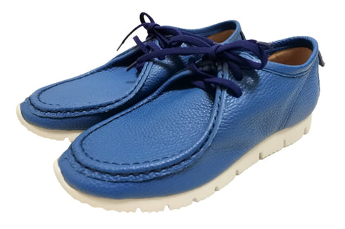 【arui_toe 3590 ターコイズ】本革コンフォートモカシン靴紐シューズ