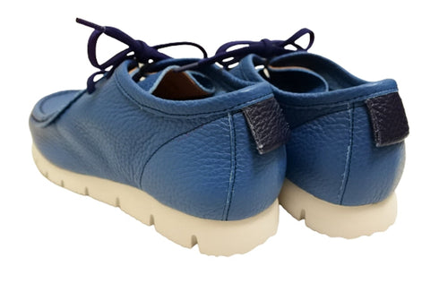 【arui_toe 3590 ターコイズ】本革コンフォートモカシン靴紐シューズ