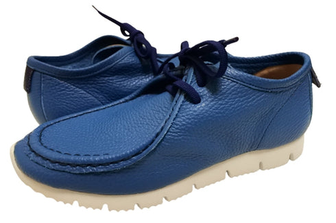 【arui_toe 3590 ターコイズ】本革コンフォートモカシン靴紐シューズ