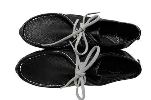 【arui_toe 3590BL ブラック】本革コンフォートモカシン靴紐シューズ