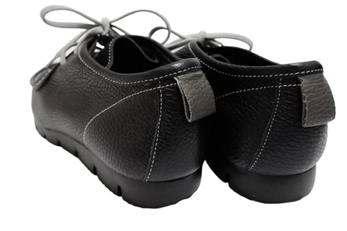 【arui_toe 3590BL ブラック】本革コンフォートモカシン靴紐シューズ