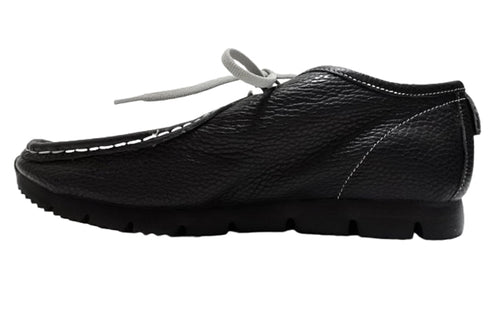 【arui_toe 3590BL ブラック】本革コンフォートモカシン靴紐シューズ