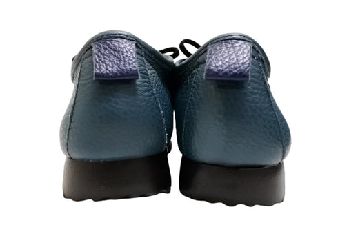 【arui_toe 3590BL ブルー】本革コンフォートモカシン靴紐シューズ