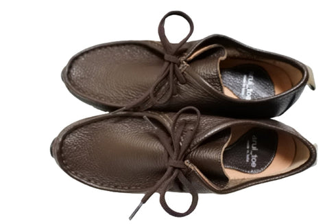 【arui_toe 3590BL ダークブラウン】本革コンフォートモカシン靴紐シューズ