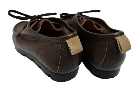 【arui_toe 3590BL ダークブラウン】本革コンフォートモカシン靴紐シューズ