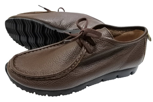 【arui_toe 3590BL ダークブラウン】本革コンフォートモカシン靴紐シューズ