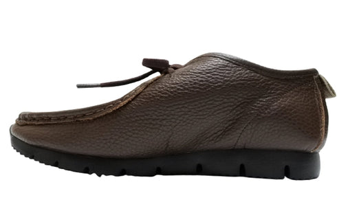 【arui_toe 3590BL ダークブラウン】本革コンフォートモカシン靴紐シューズ