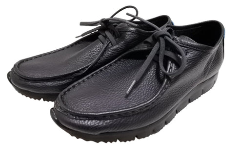 【arui_toe 3590BL ダークネイビー】本革コンフォートモカシン靴紐シューズ