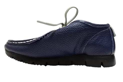 【arui_toe 3590BL ネイビー】本革コンフォートモカシン靴紐シューズ