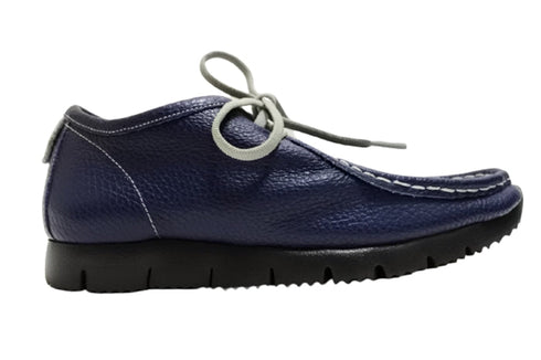 【arui_toe 3590BL ネイビー】本革コンフォートモカシン靴紐シューズ