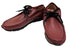 【arui_toe 3590BL ワイン】本革コンフォートモカシン靴紐シューズ