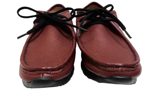 【arui_toe 3590BL ワイン】本革コンフォートモカシン靴紐シューズ