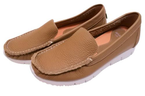 【arui_toe 3950 グレージュ】本革コンフォートスリッポン