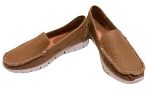 【arui_toe 3950 グレージュ】本革コンフォートスリッポン