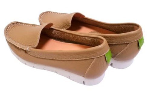 【arui_toe 3950 グレージュ】本革コンフォートスリッポン