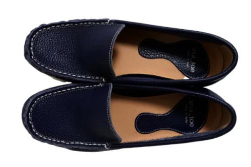 【arui_toe 3950 ネイビー】本革コンフォートスリッポン