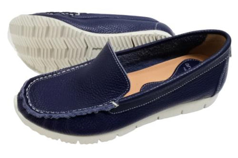 【arui_toe 3950 ネイビー】本革コンフォートスリッポン