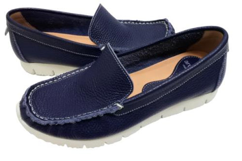 【arui_toe 3950 ネイビー】本革コンフォートスリッポン