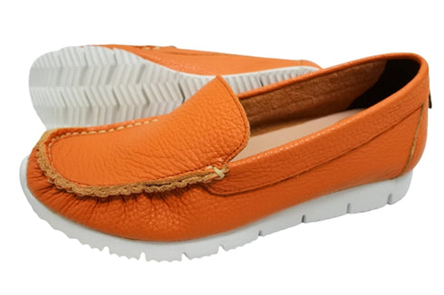 【arui_toe 3950 オレンジ】本革コンフォートスリッポン
