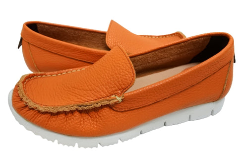 【arui_toe 3950 オレンジ】本革コンフォートスリッポン