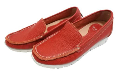 【arui_toe 3950 レッド】本革コンフォートスリッポン