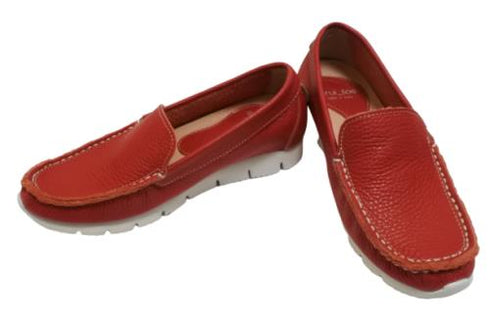 【arui_toe 3950 レッド】本革コンフォートスリッポン