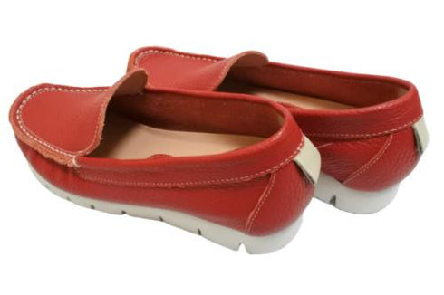 【arui_toe 3950 レッド】本革コンフォートスリッポン