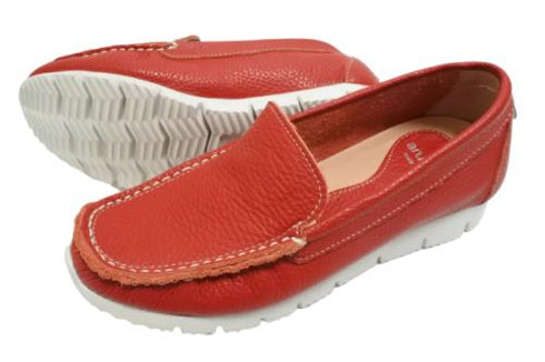 【arui_toe 3950 レッド】本革コンフォートスリッポン