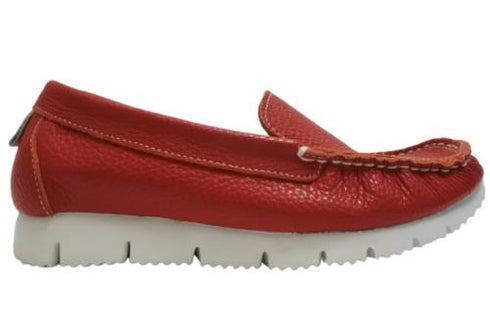 【arui_toe 3950 レッド】本革コンフォートスリッポン