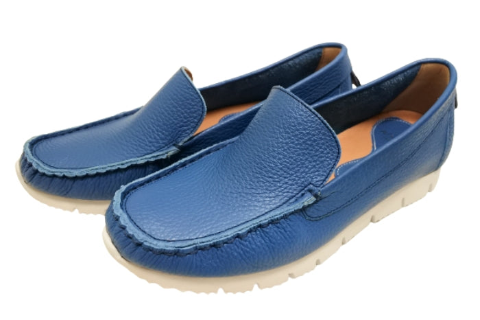 神戸旅靴屋【arui_toe 3950 ターコイズ】本革コンフォートスリッポン