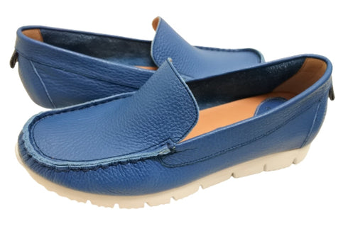 【arui_toe 3950 ターコイズ】本革コンフォートスリッポン