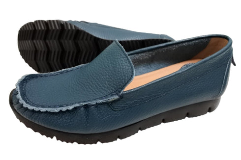 【arui_toe 3950BL ブルー】本革コンフォートスリッポン