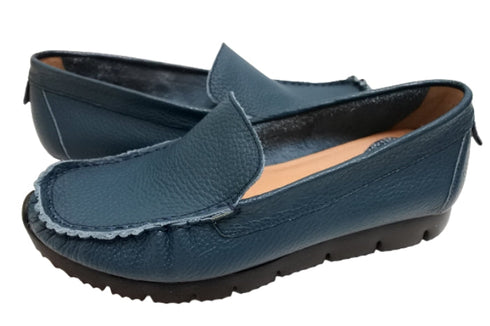 【arui_toe 3950BL ブルー】本革コンフォートスリッポン