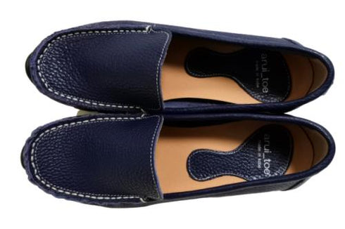 【arui_toe 3950BL ネイビー】本革コンフォートスリッポン