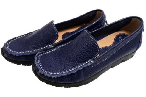 【arui_toe 3950BL ネイビー】本革コンフォートスリッポン