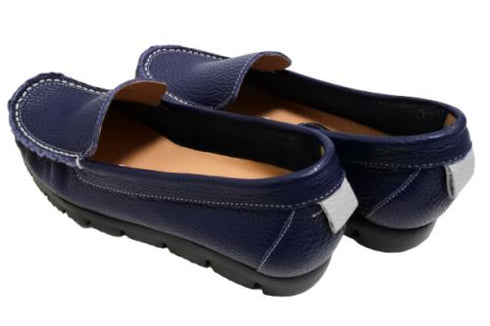 【arui_toe 3950BL ネイビー】本革コンフォートスリッポン