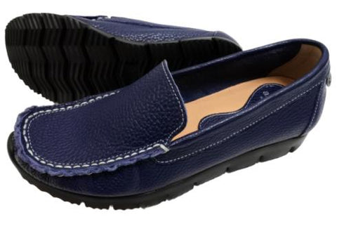 【arui_toe 3950BL ネイビー】本革コンフォートスリッポン